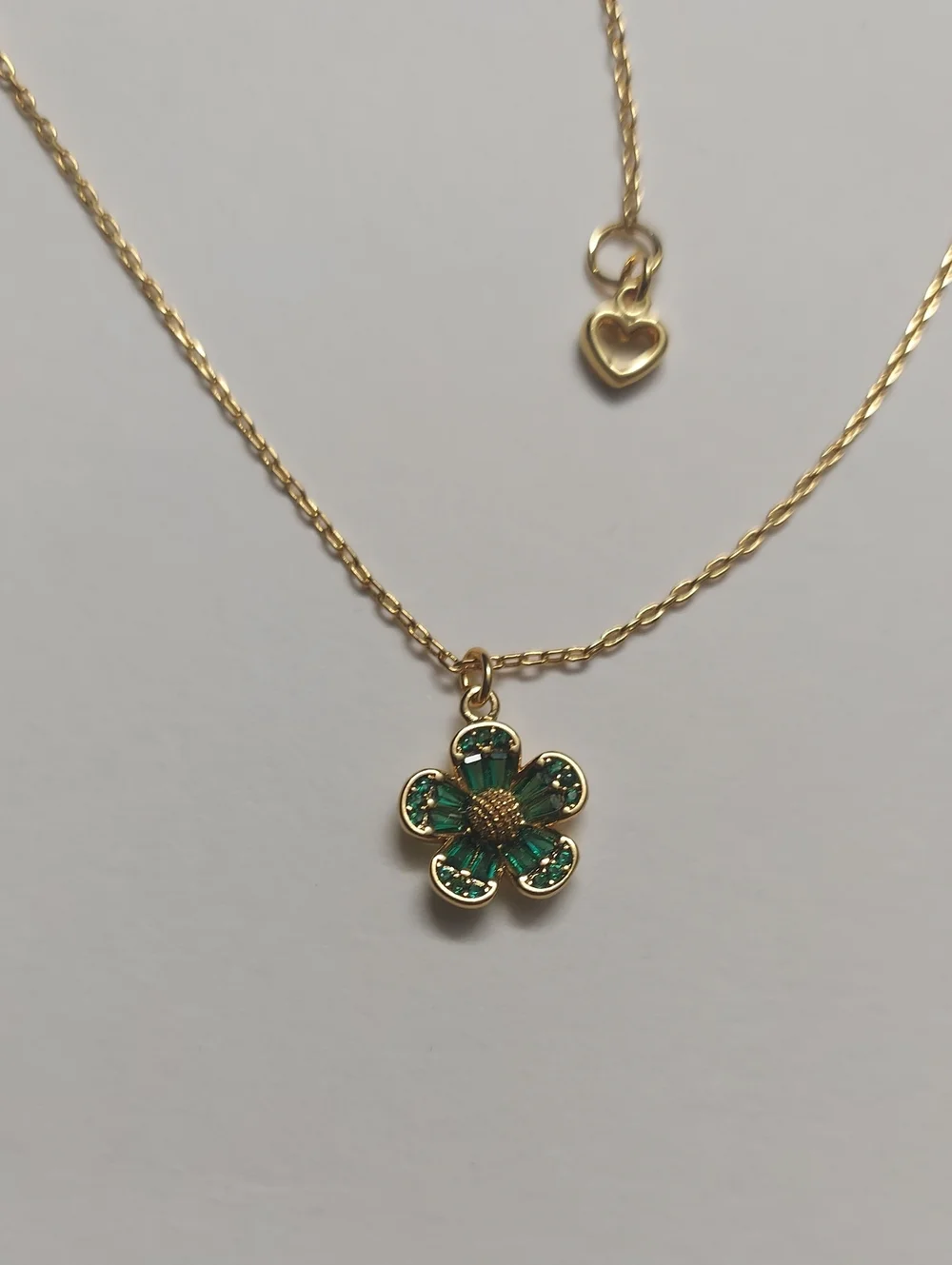 Kate Spade Fleurette Cubic Zirconia Pendant Necklace Green NWT